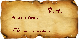 Vancsó Áron névjegykártya